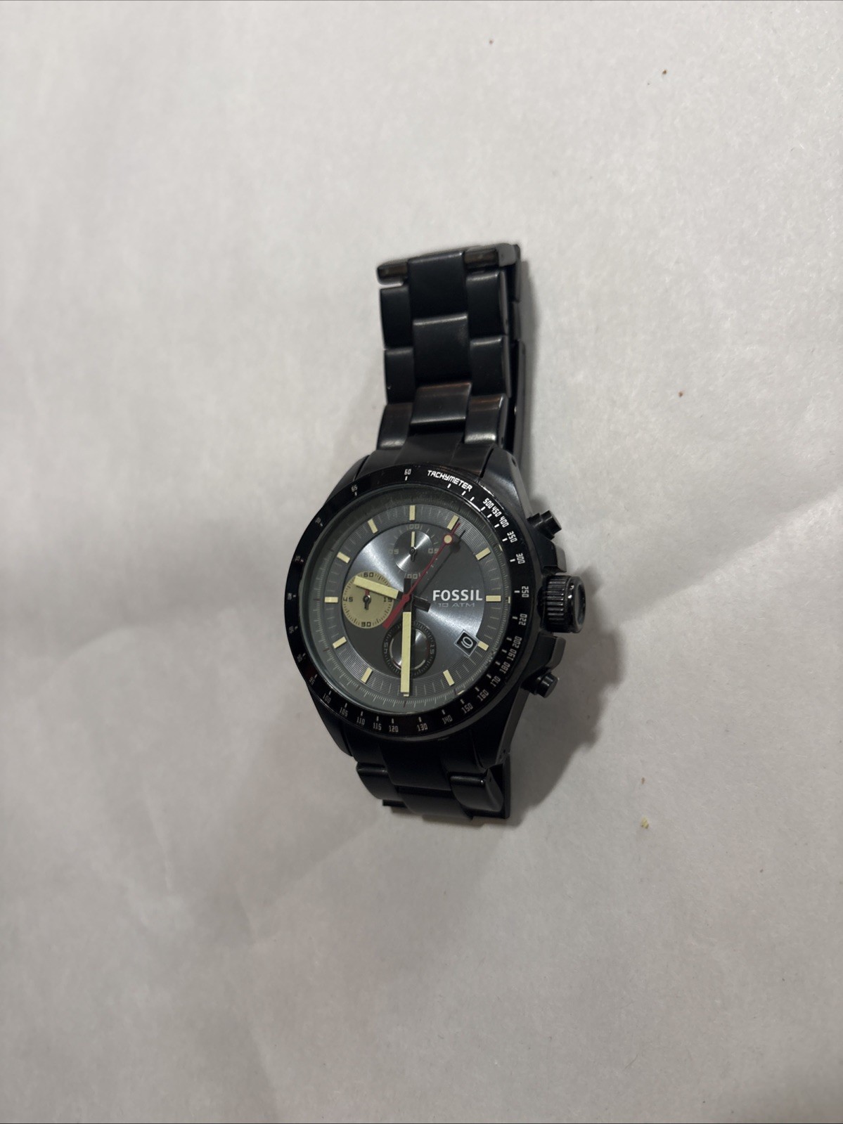 Fossil Decker Chronograph Black CH2942 Stainless Men’s Watch New Battery EUC