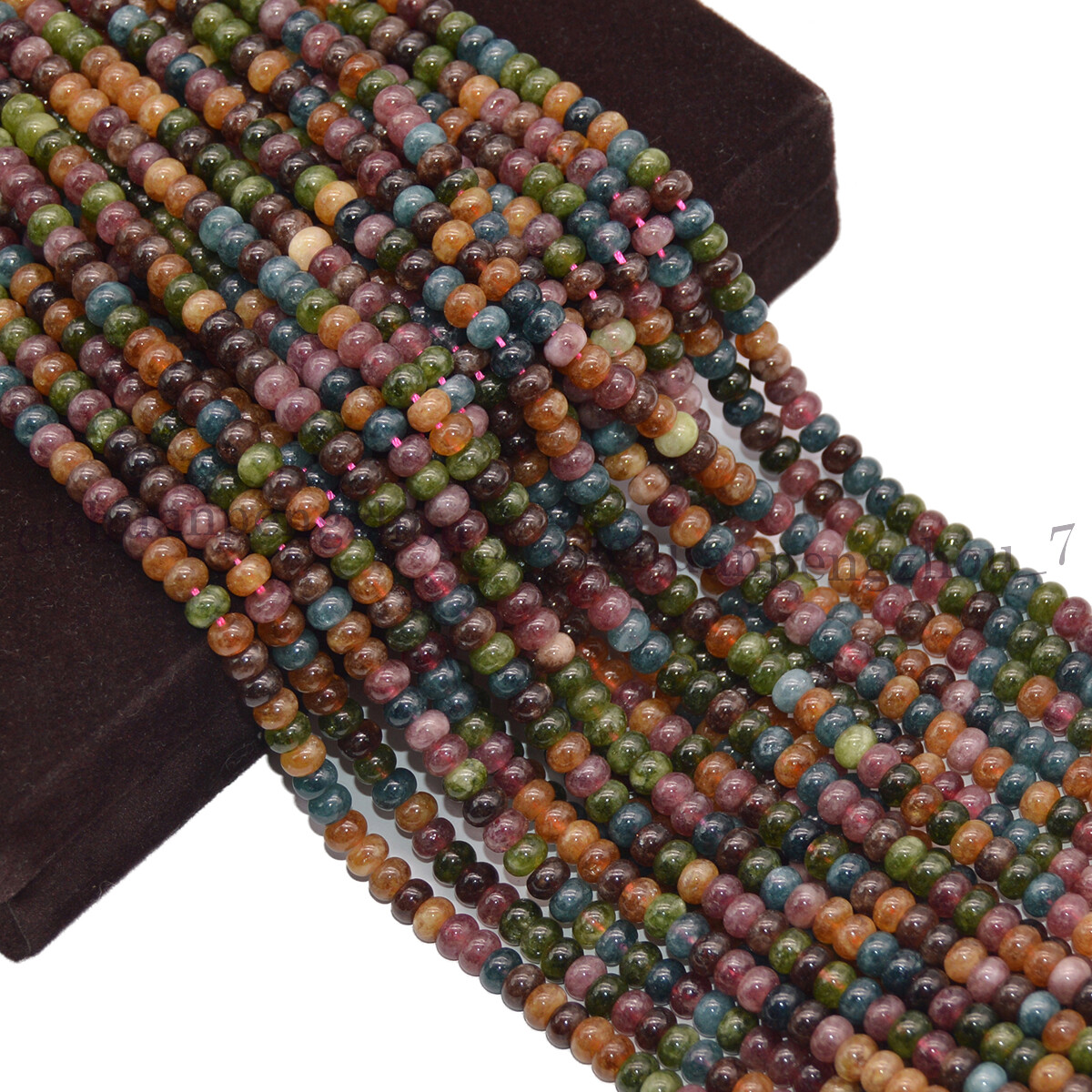 Natural Colorful Tourmaline 4x6mm 5x8mm Rondelle Gemstone Loose Beads 15”Strand