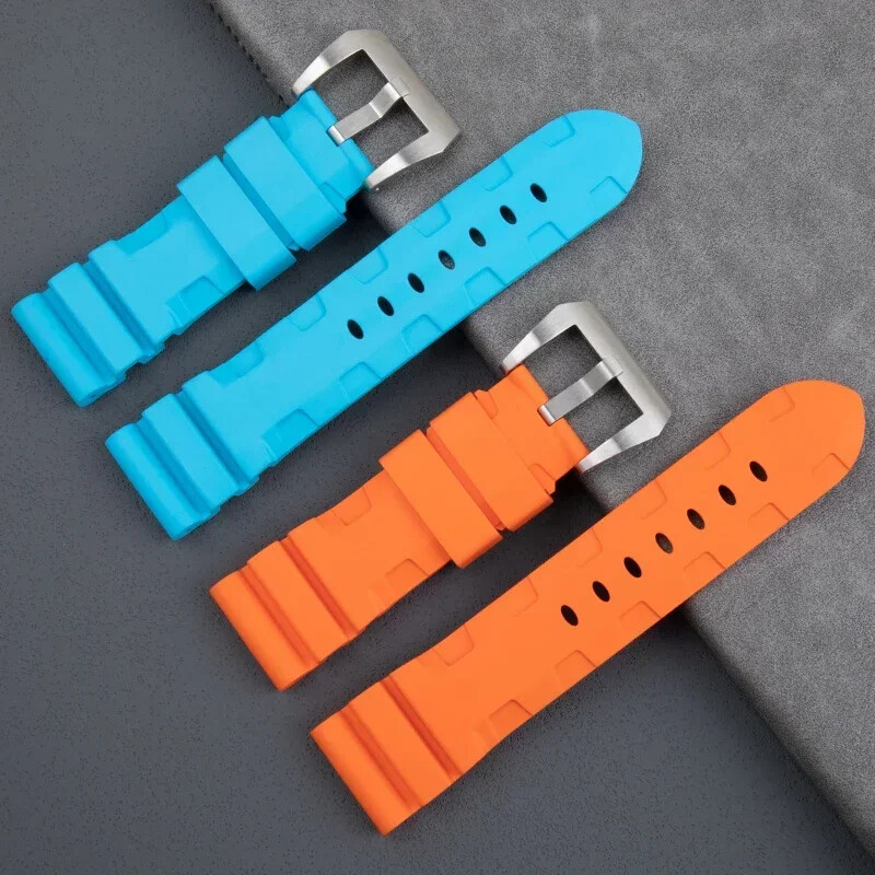 22mm 24mm 26mm FKM Rubber Watch Strap Fits Panerai Luminor Submersible Marina