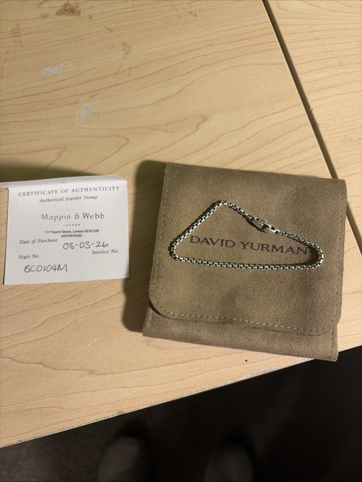 David Yurman Men’s Bracelet Silver Size Small BC0104M Used Authentic
