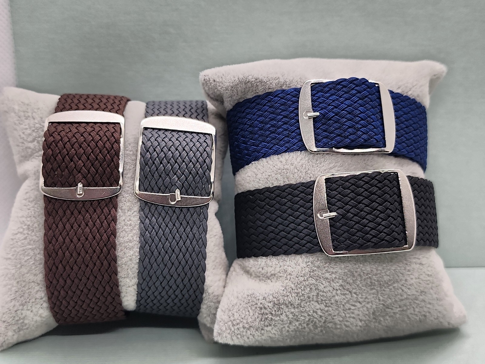 Four 1960’s-70’s NOS 20mm Perlon Woven Nylon 1 Piece Military Style Watch Bands