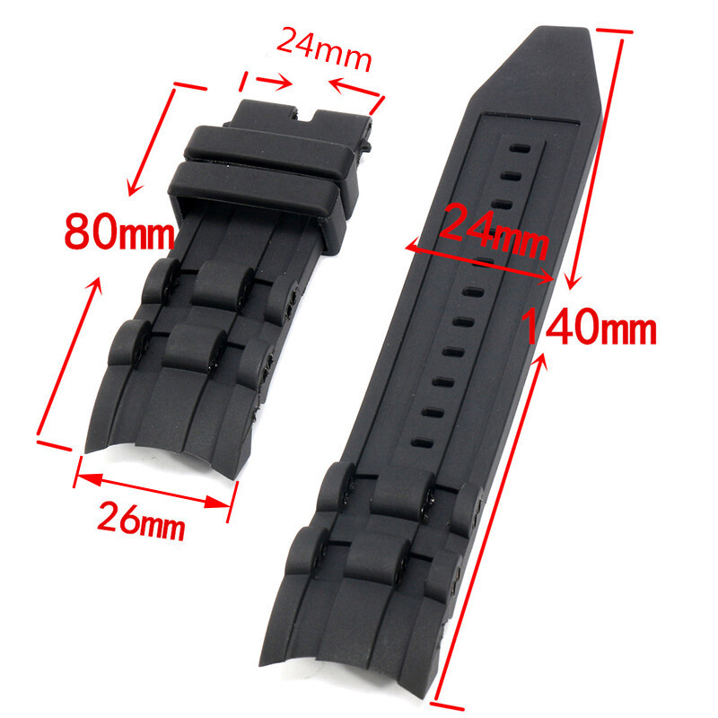 26mm Rubber Black Watch Band Strap For Invicta Pro Diver 6977-6978-6981-6983