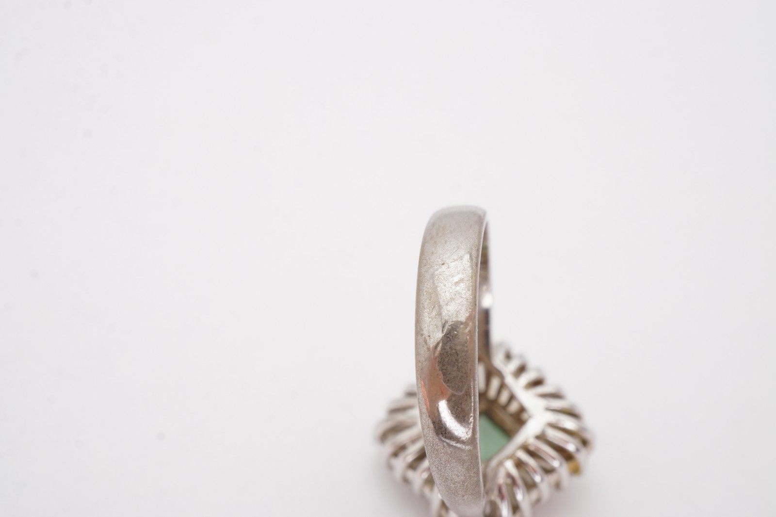 Sterling Silver 925 Lab-Created Green Spinel CZ Ring Size 10