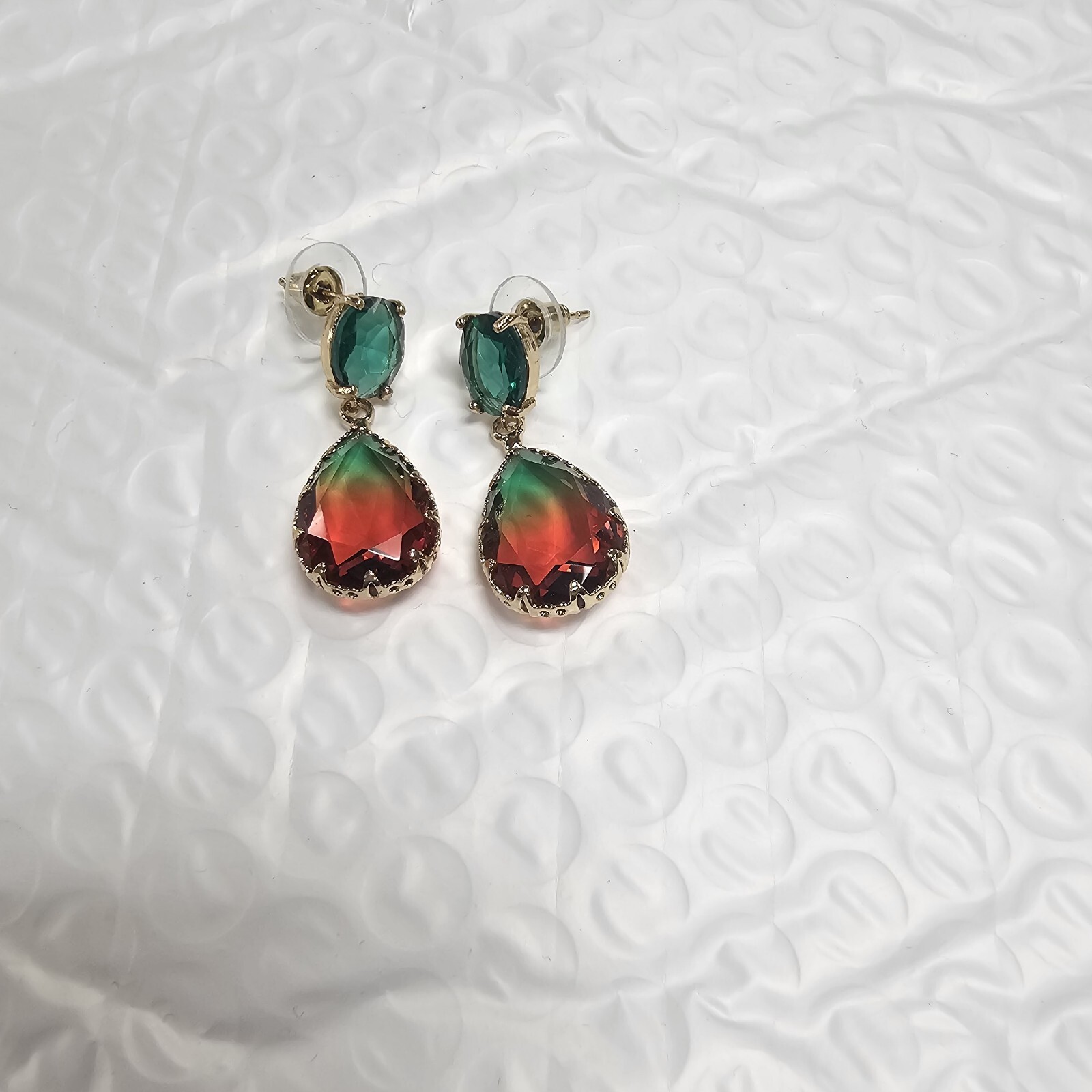 Green And Red Ombre Earings