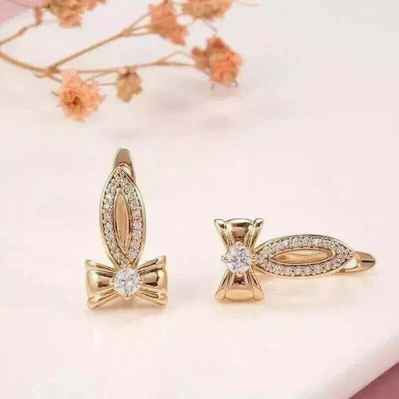 Women Engagement Hoop Earrings Round Cut Simulated Diamond 925 Starling Silver