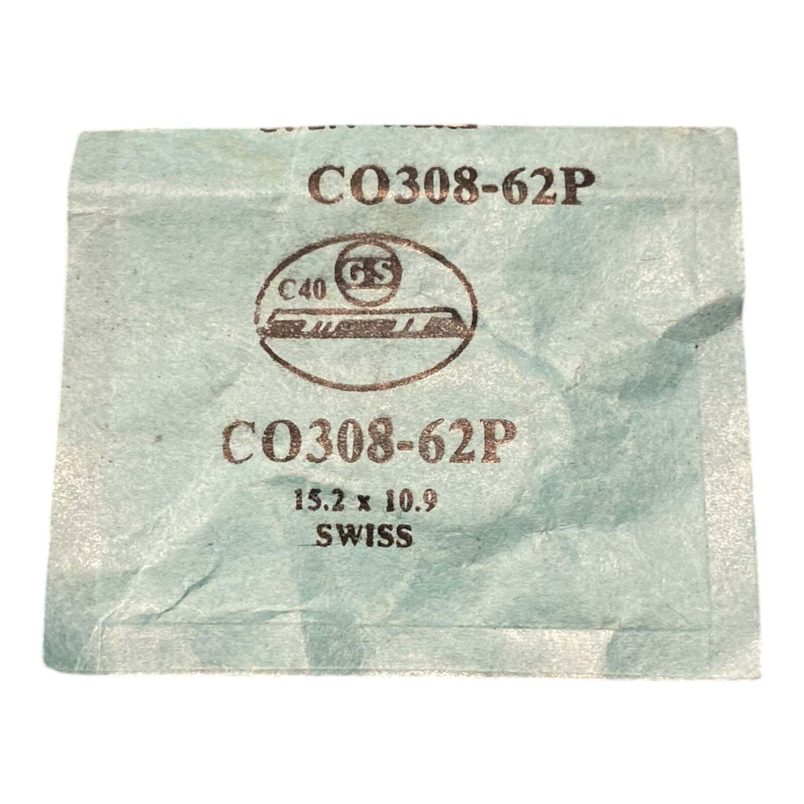 Germanow-Simon Mach (GS) CO308-62P Watch Crystal 15.2×10.9 NOS Part Flexo Swiss
