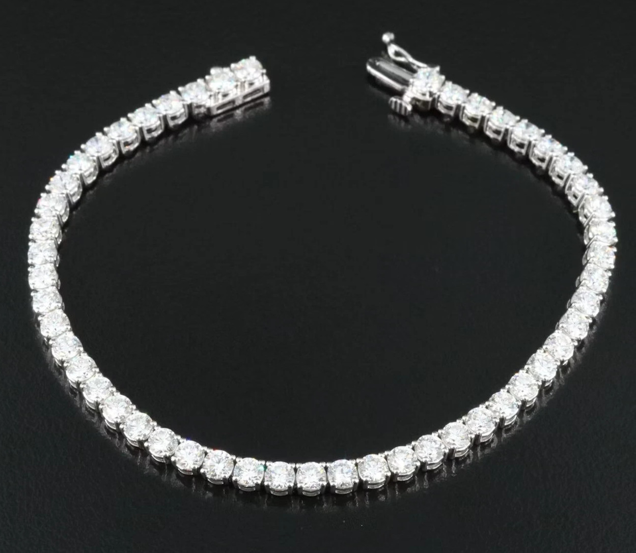 6.60CT Round Natural Diamond Women’s Tennis Bracelet GH/I1-I2 14k White Gold