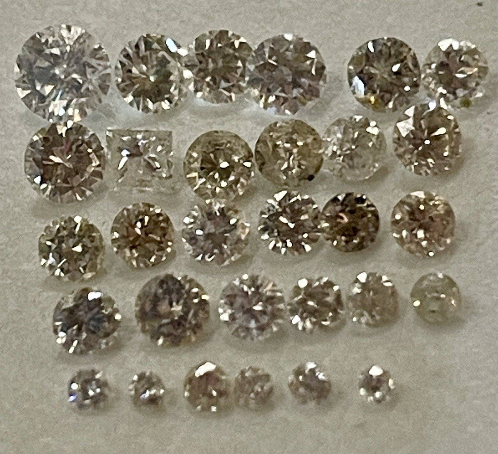 Lot of 30 Loose Diamonds – All Removed From 10k 14k 18k Scrap Gold Jewelry