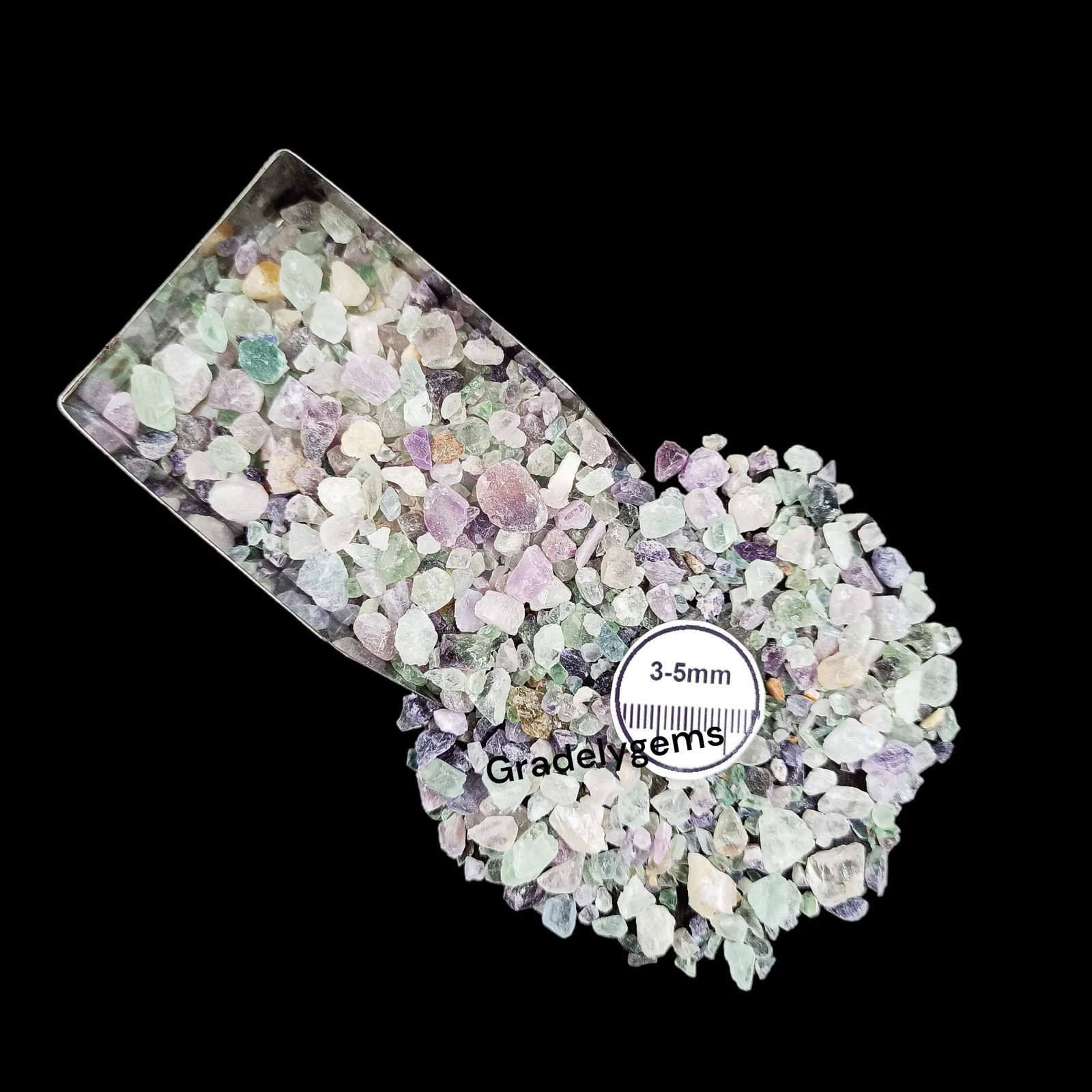 Green Fluorite Coarse Gemstone 3-5mm for Bottles Home Decor