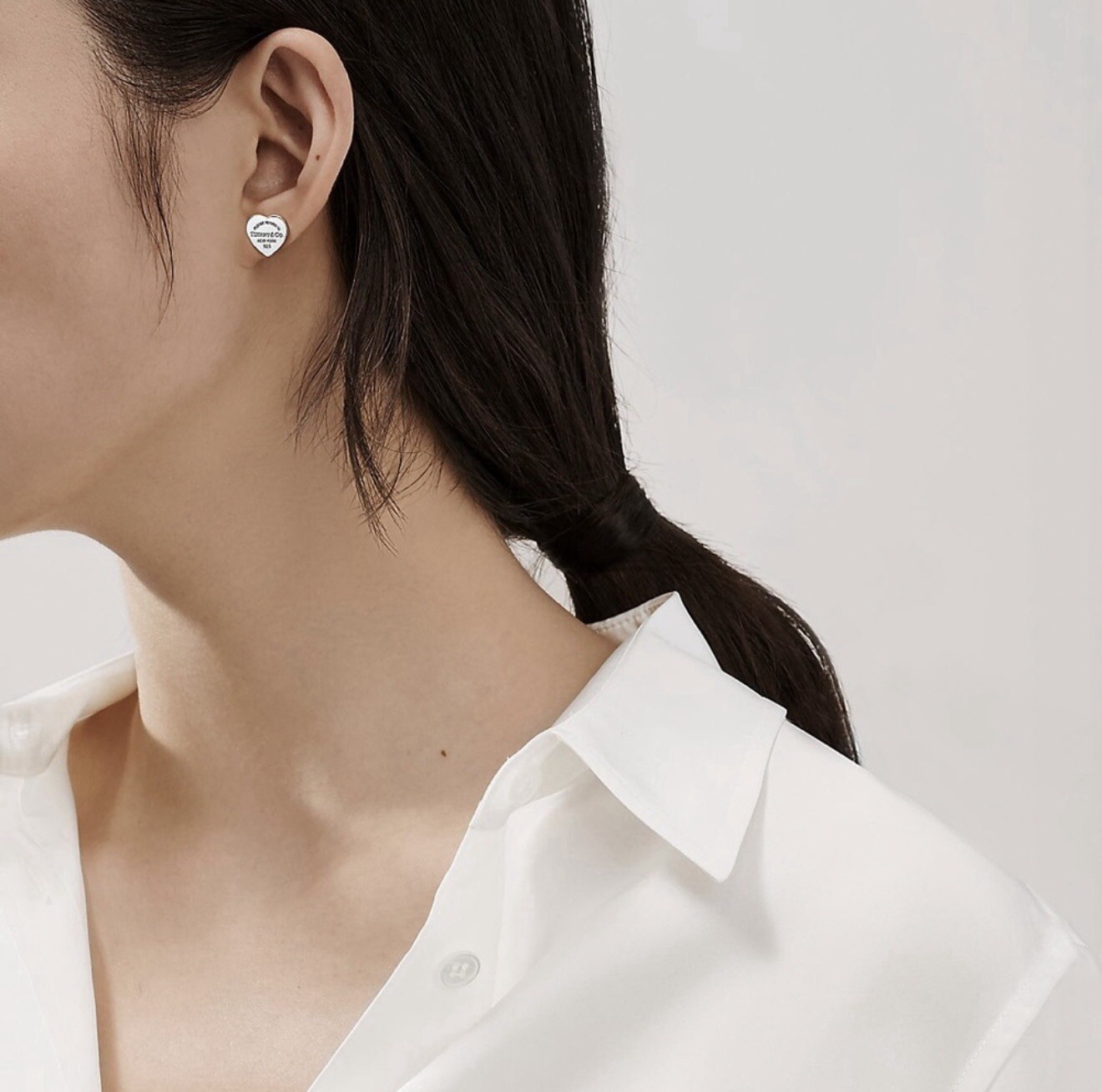 Tiffany & Co. Silver Mini Heart Stud Earrings
