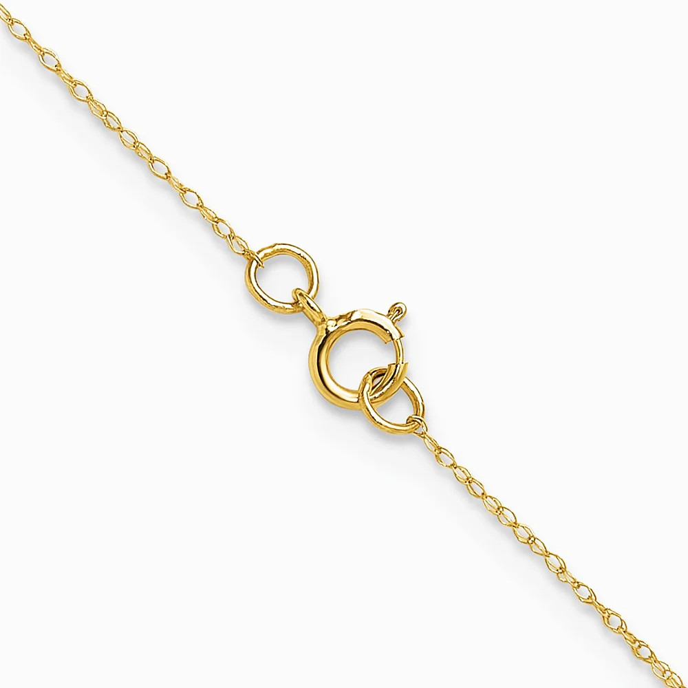 14K Yellow Gold .4 Mm Carded Cable Rope Chain Necklace 16″-24″
