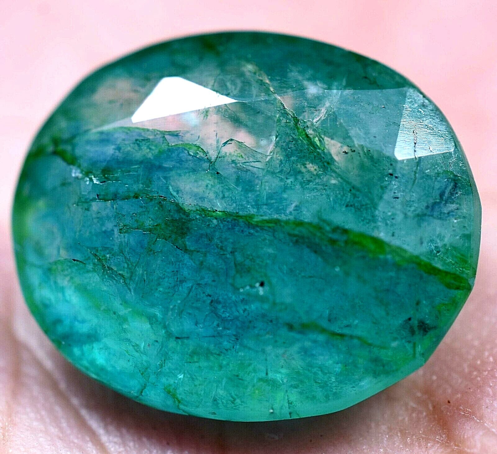 14.85 CT Natural Green Colombian Emerald Muzo GGL Certified Treated Gemstone