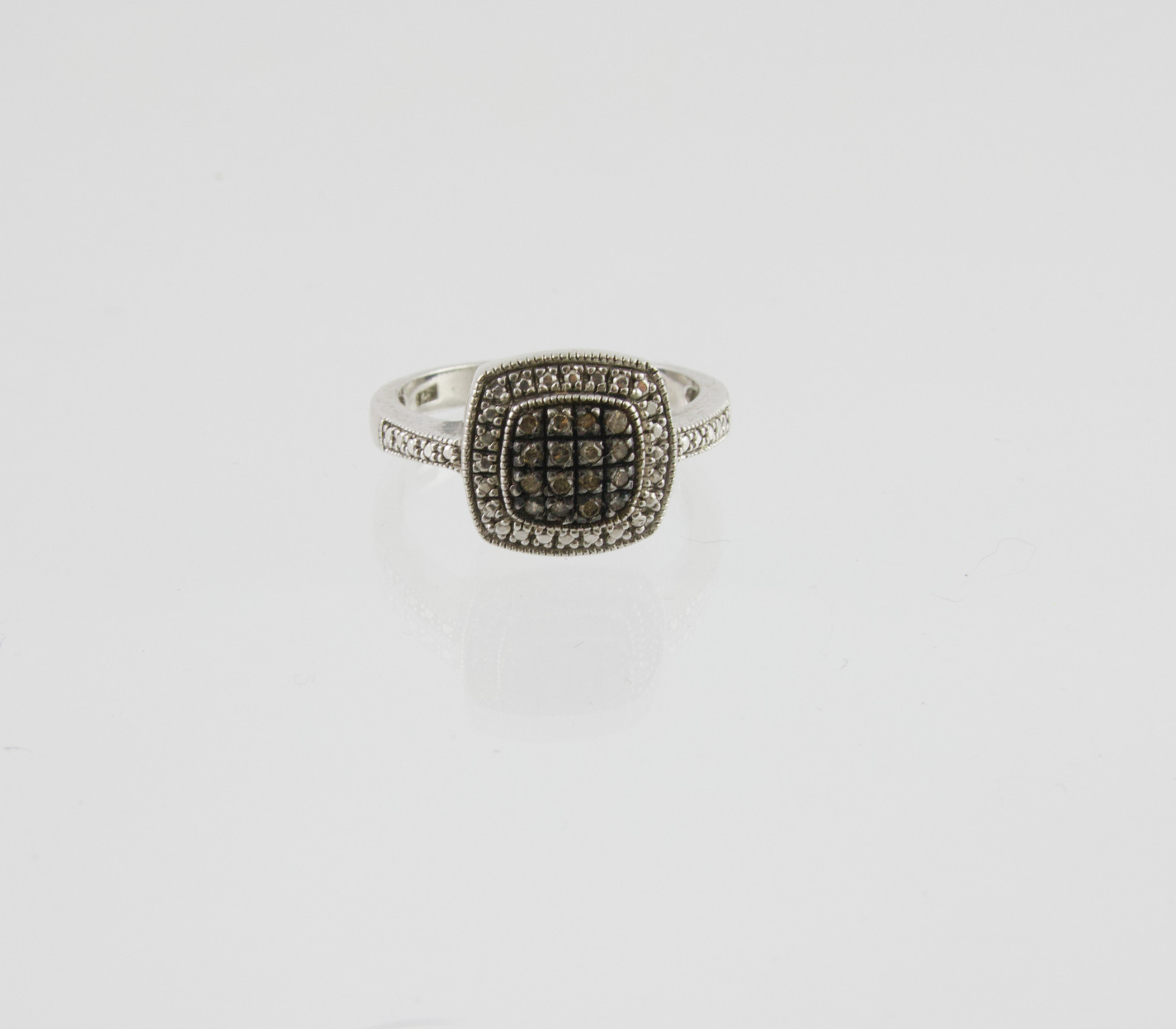 FAS Marcasite & Cubic Zirconia .925 Sterling Ring Size 10