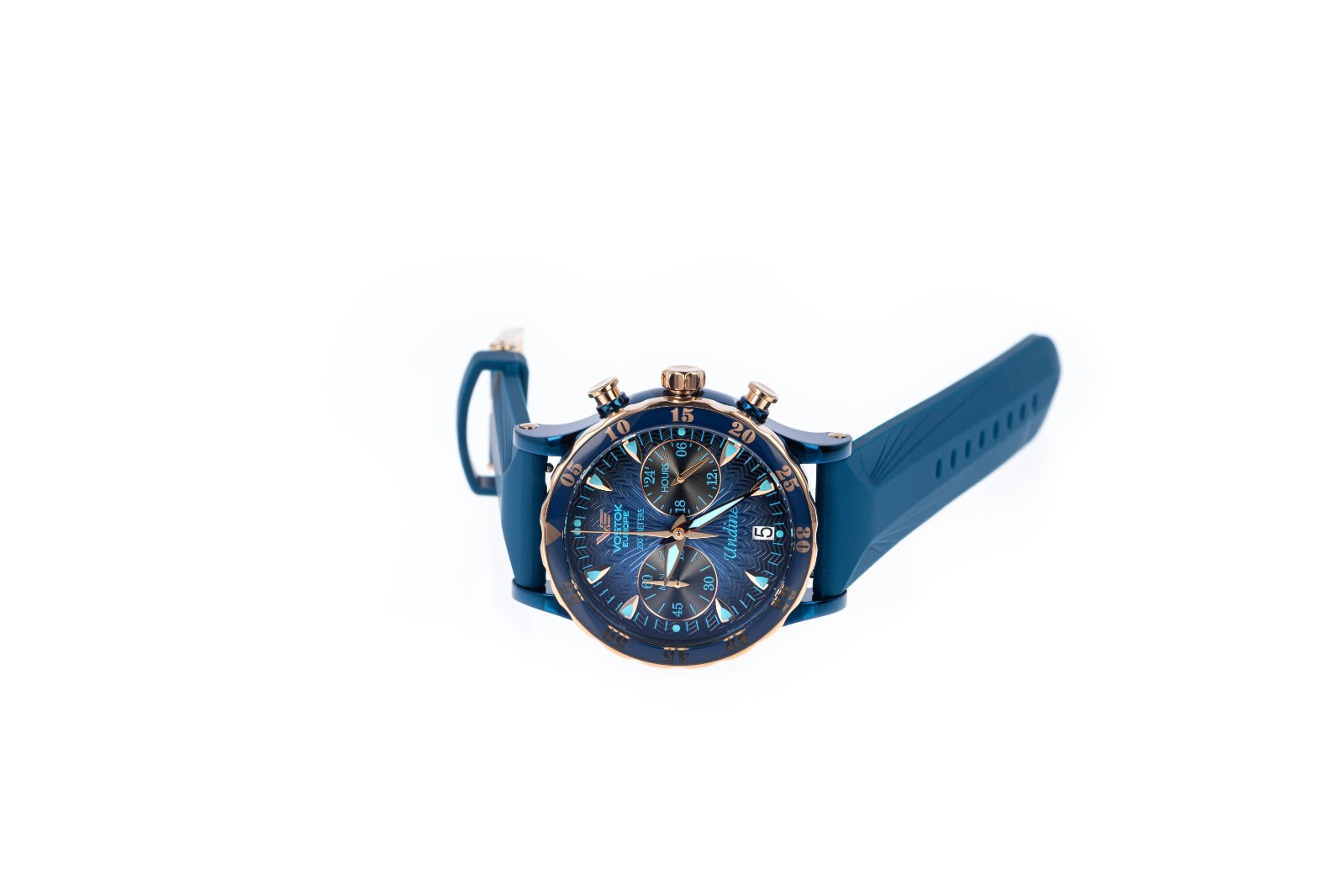 Vostok Europe Undiné Chronograph VK64-515E628 Blue Mecha-Quartz Diver Watch 39mm