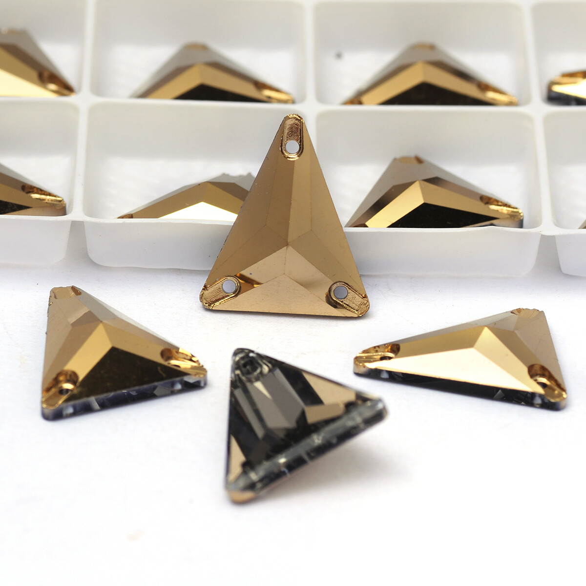 Slim Triangle Sew On Rhinestone Flat Back Glass Beads Crystal Rhinestones Decora