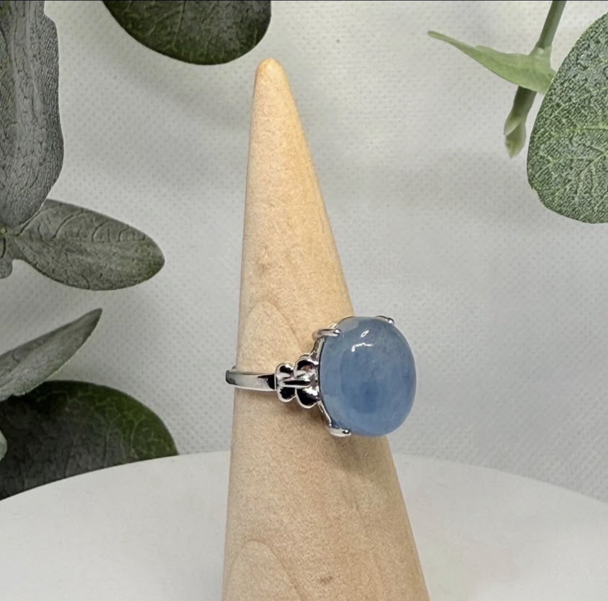 Aquamarine Adjustable Ring 13.6/10.8MM