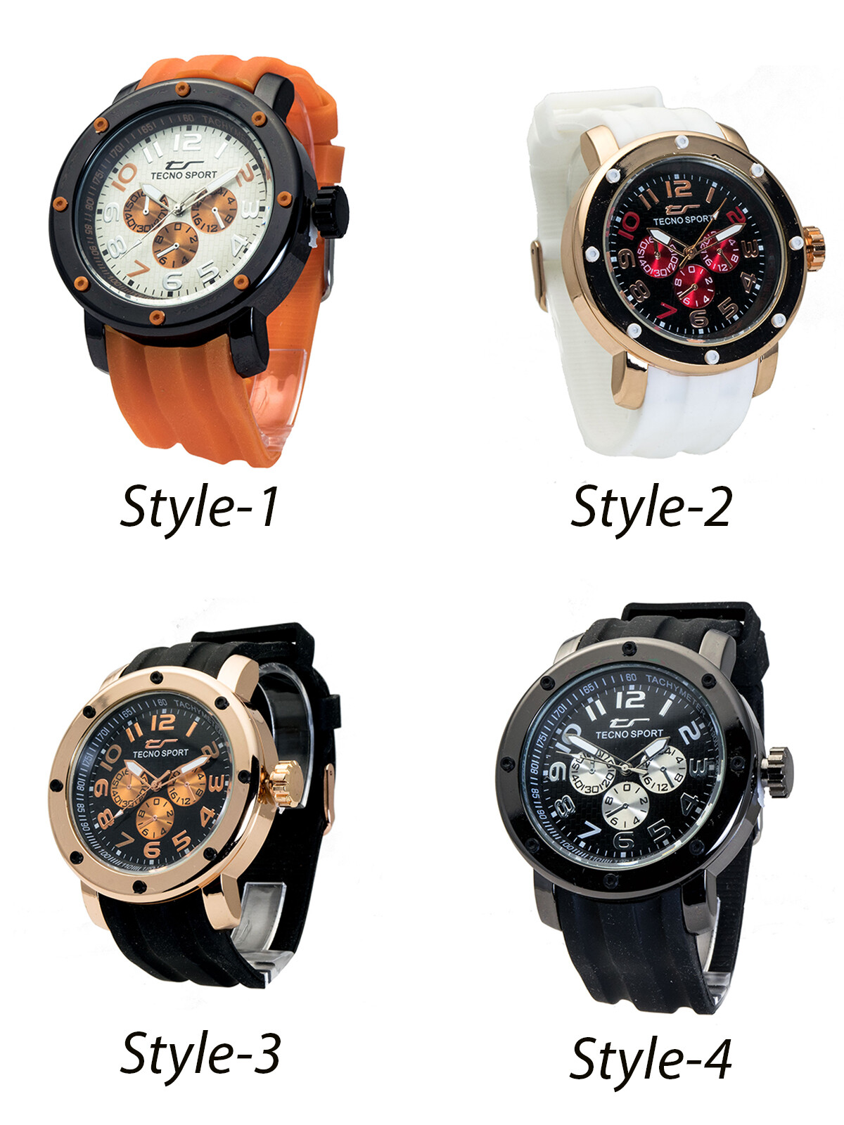 TECNO SPORTS: SILICON RUBBER BAND ANALOG QUARTZ WATCH