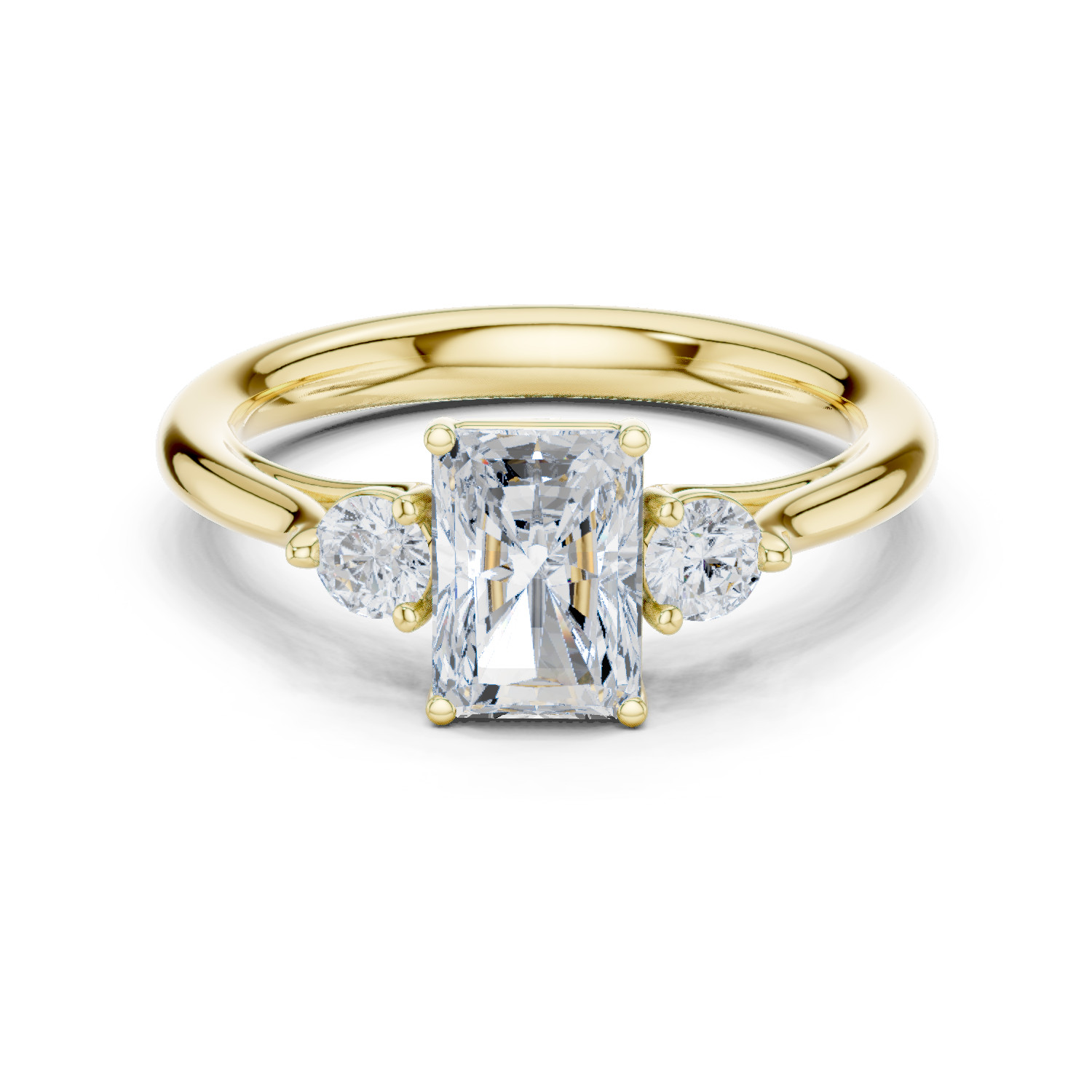 Radiant Certified 1.2 Ct Lab Grown Diamond Wedding Proposal Ring 14K Gold Over
