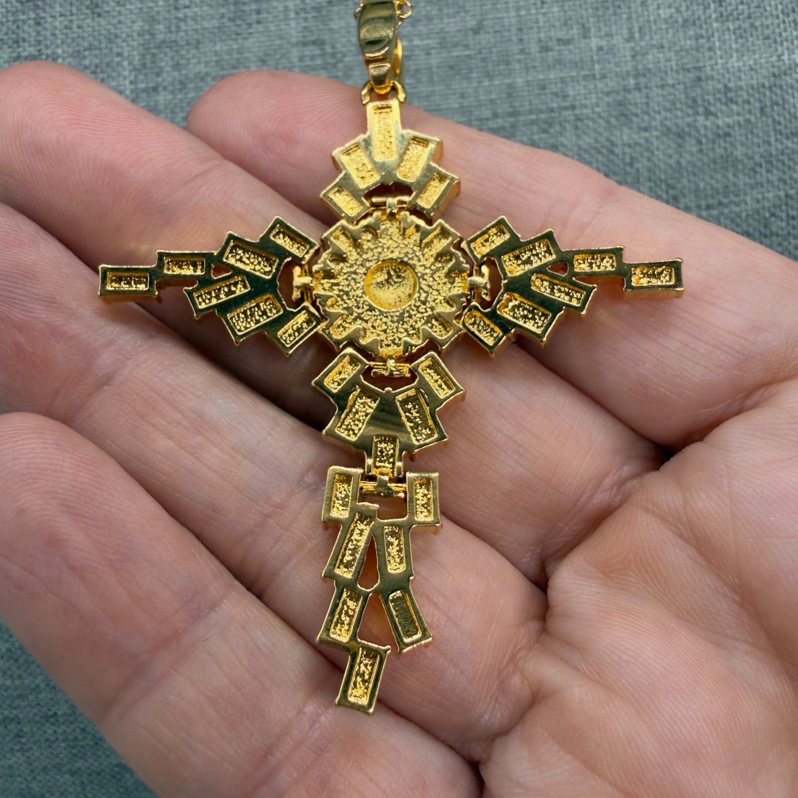 PJM Necklace Phoenix Jewelry Manufacturing Crystal Stations Articulated Cross