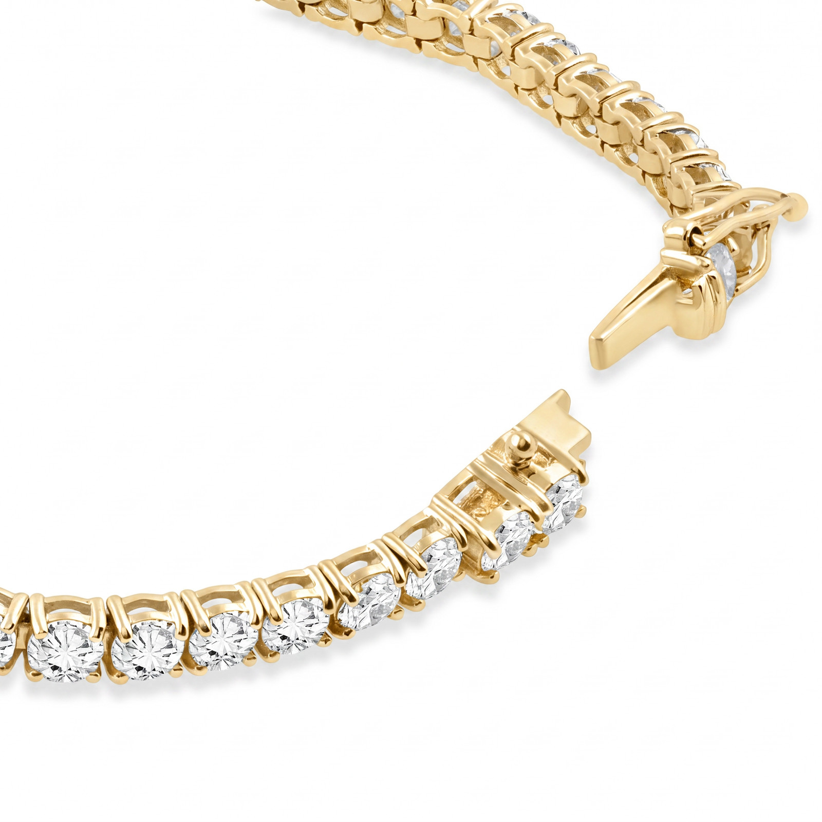 9 1/2 ct Diamond Tennis Bracelet 14K Yellow Gold 7″