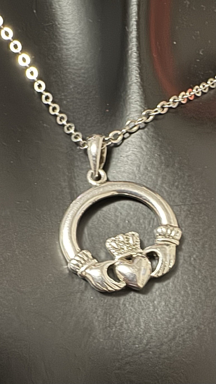 Claddagh Silver Tone Jewelry Set Necklace Earrings Ring Set Includes 3 Pieces
