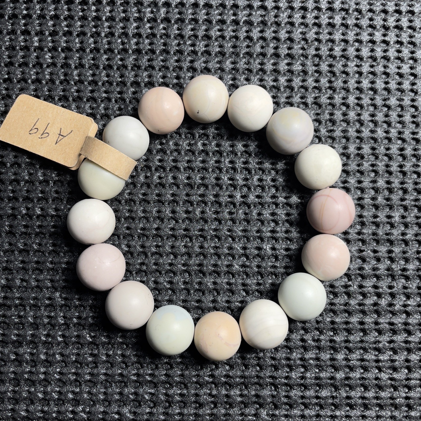 13.5mm 6.69in Matted Natural Alashan Agate Soft Color Bracelet Handmade Jewelry