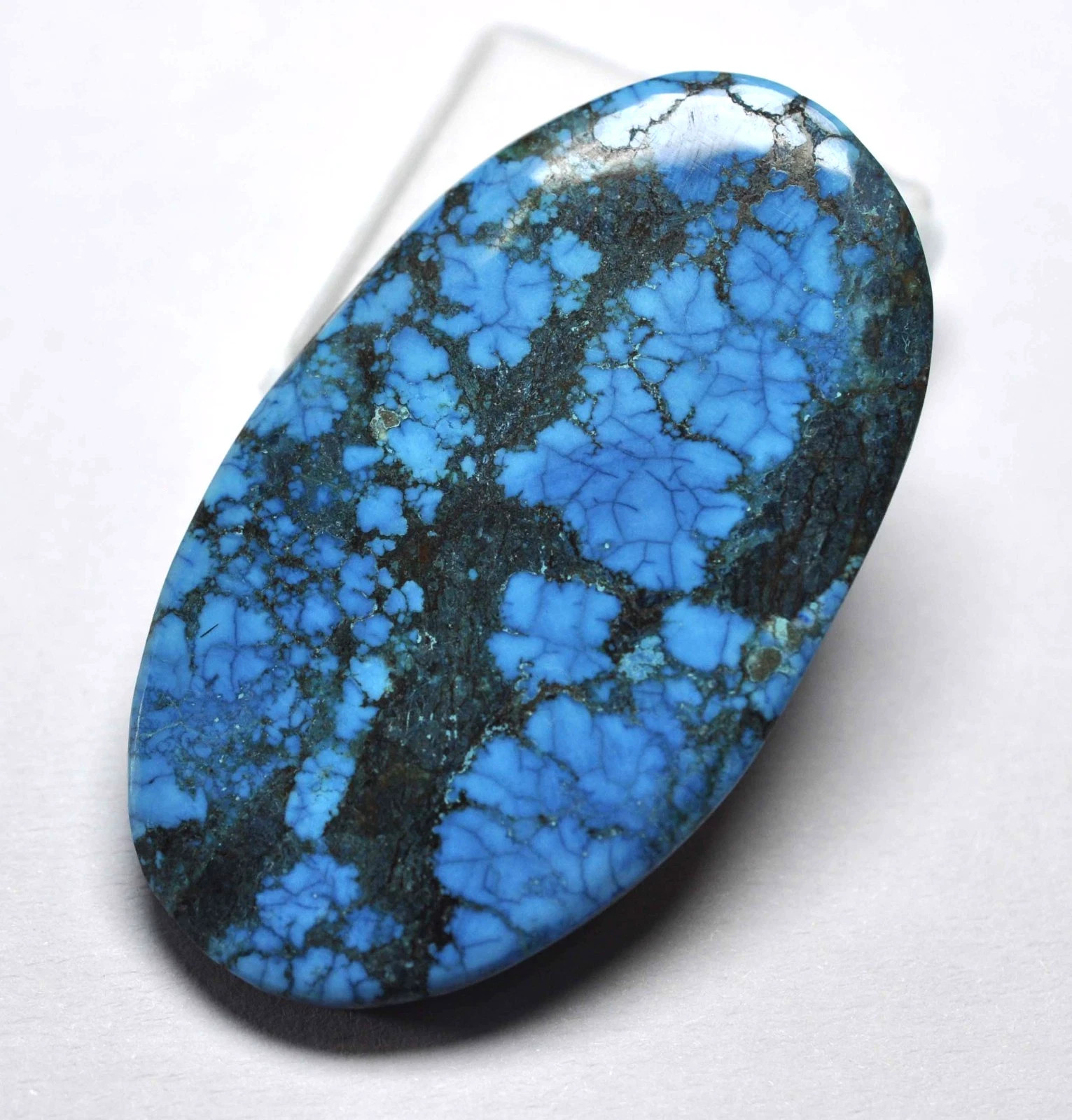 EGL Certified 97.15 Ct Natural Spiderweb Turquoise Blue Oval Cut Loose Gemstone