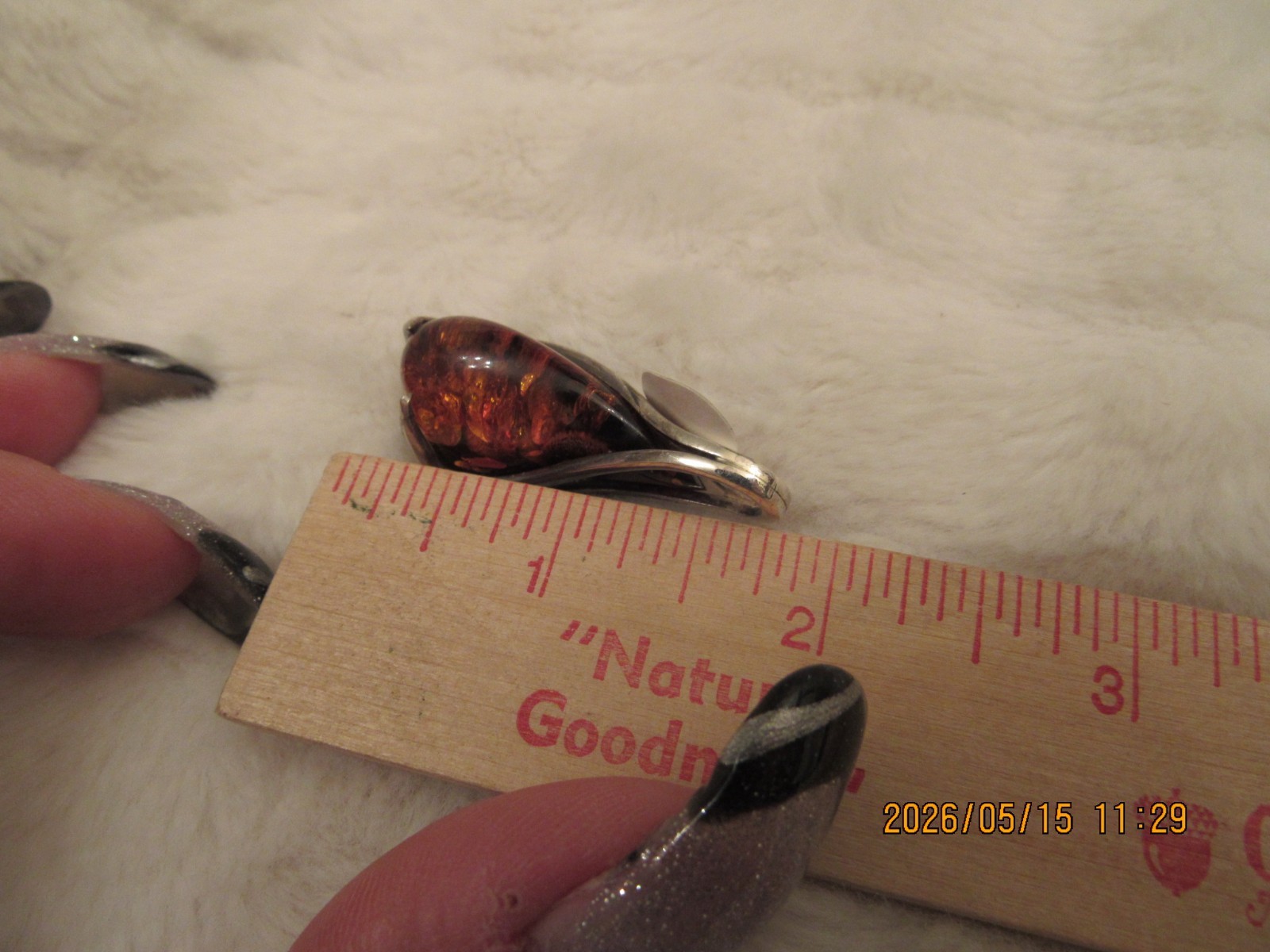 Sterling Silver Pendant Amber America