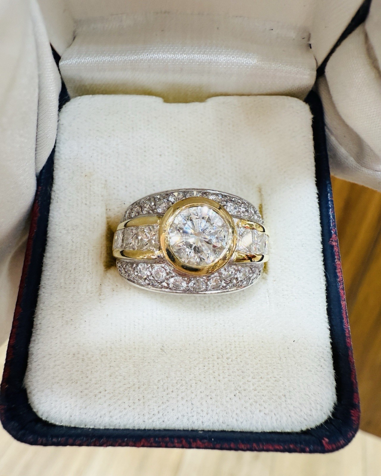 18ct Yellow and White Gold 3.62ct Natural Diamond Dress Ring Valued $31,750