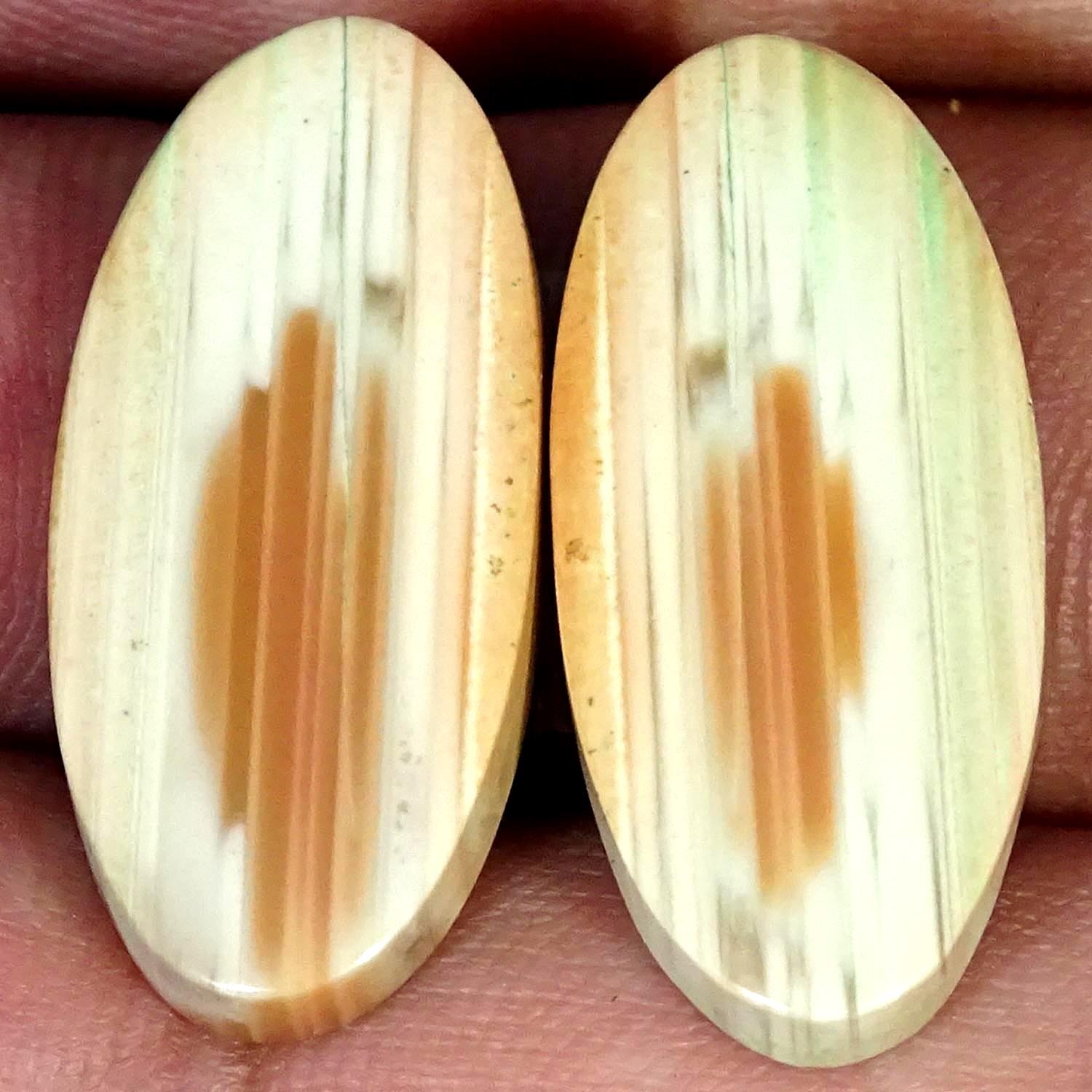 23.10Cts Natural Designer Imperial Jasper Pair Oval Cabochon 12X26X4MM