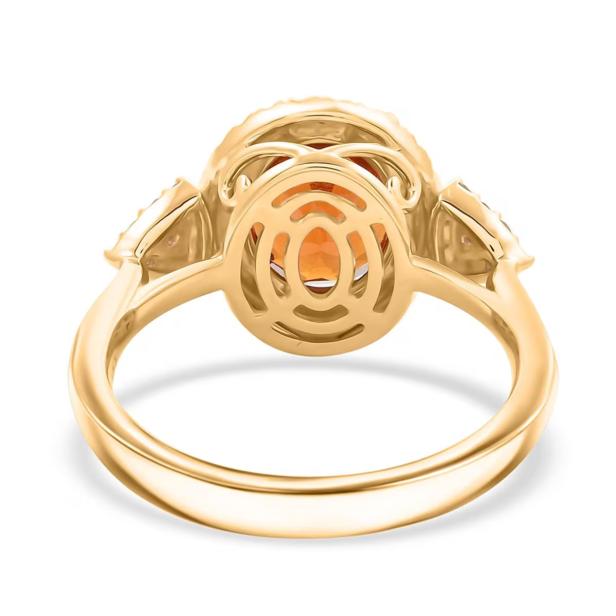 Ceylon Hessonite Garnet G-H I2 Diamond 3.75 Ring 10K Gold Size 7 45 Grams