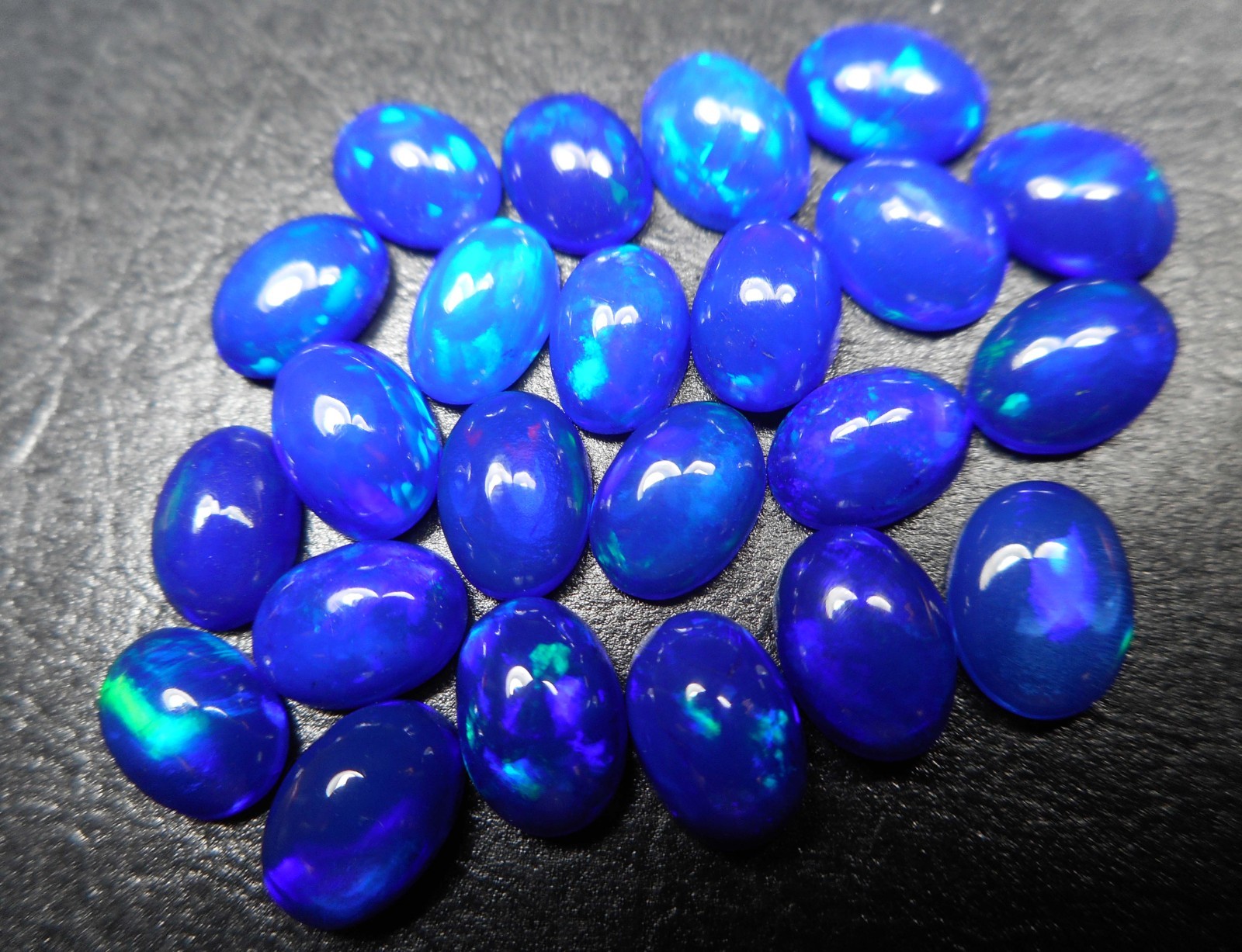 5×7 MM Blue Ethiopian Opal Oval shape Natural Cabochon 4 pcs