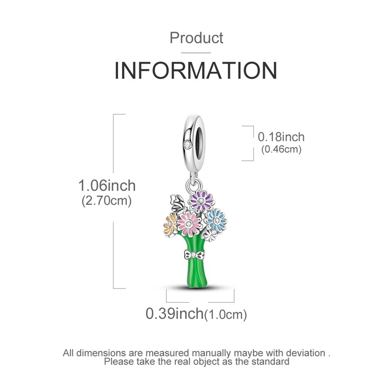Optional Original 925 Sterling Silver Flowers Charms AAA CZ For Women Bracelets