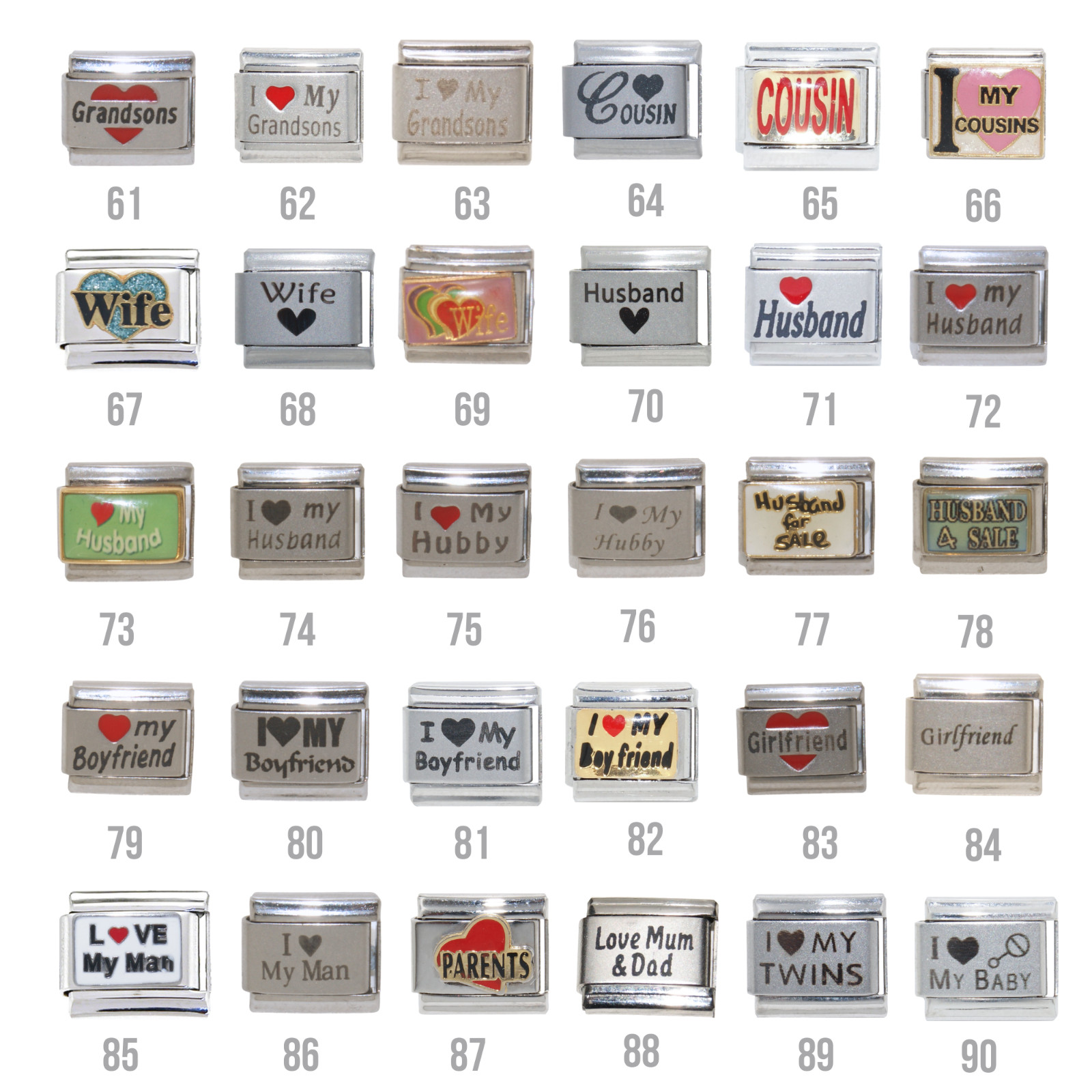 Family 9mm classic Italian Charm – Fits 9mm classic Italian charm bracelets