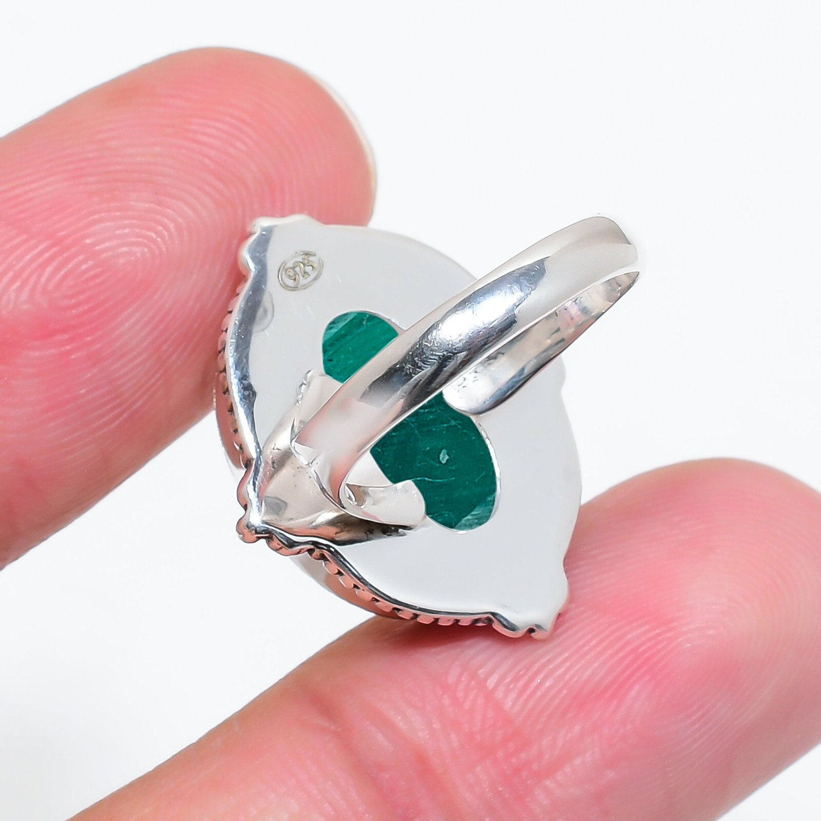 Natural Malachite Gemstone 925 Sterling Silver Ring Oxidize Jewelry Gift.
