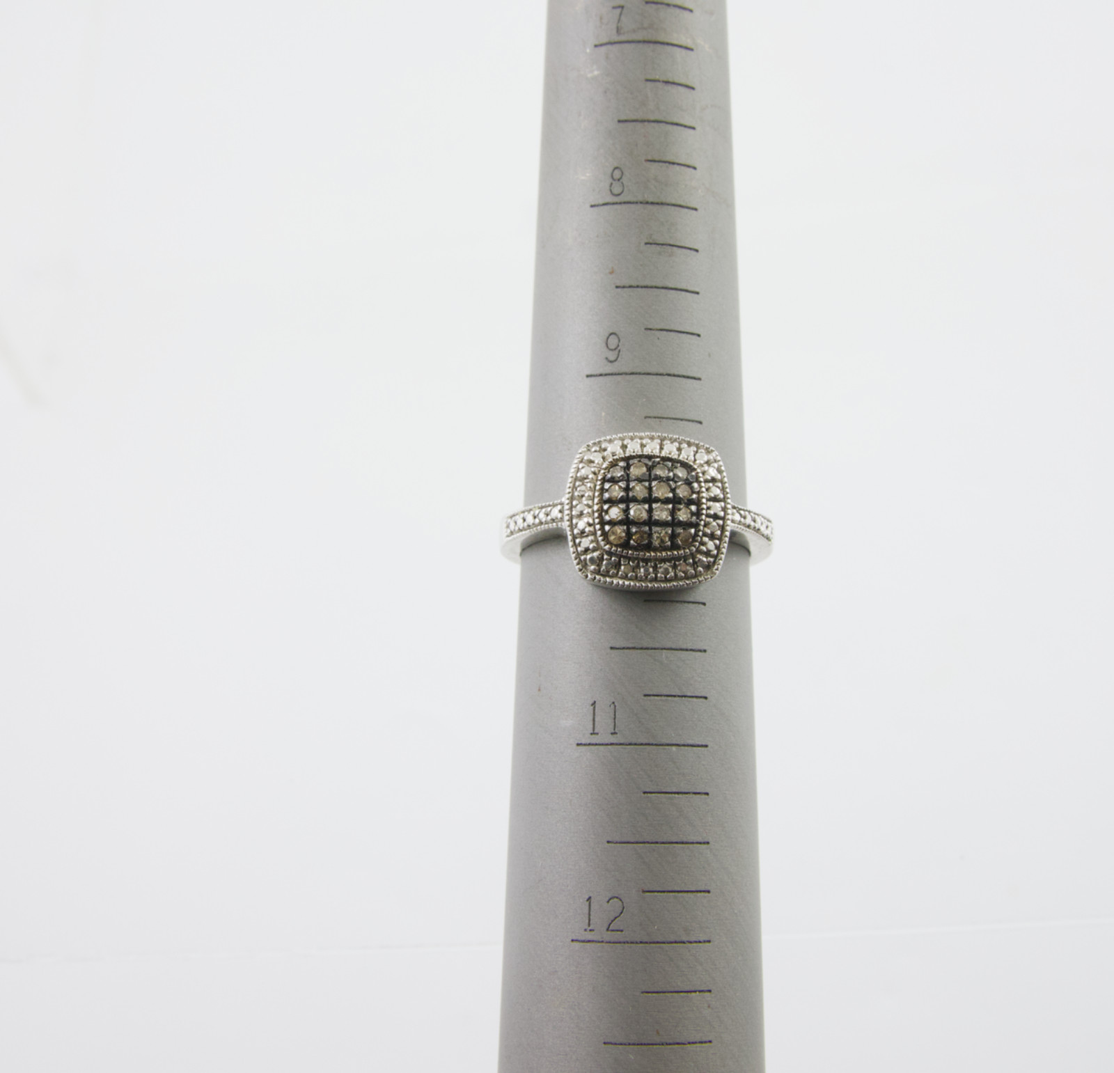 FAS Marcasite & Cubic Zirconia .925 Sterling Ring Size 10