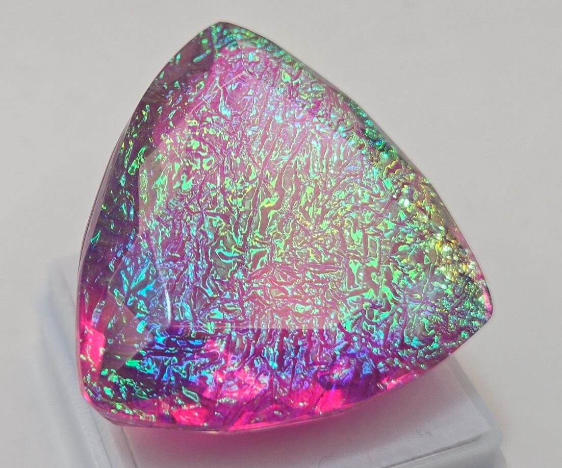 Monarch Fire Opal Trillion Cut Natural 71+ Ct EGL Certified Loose Gemstone