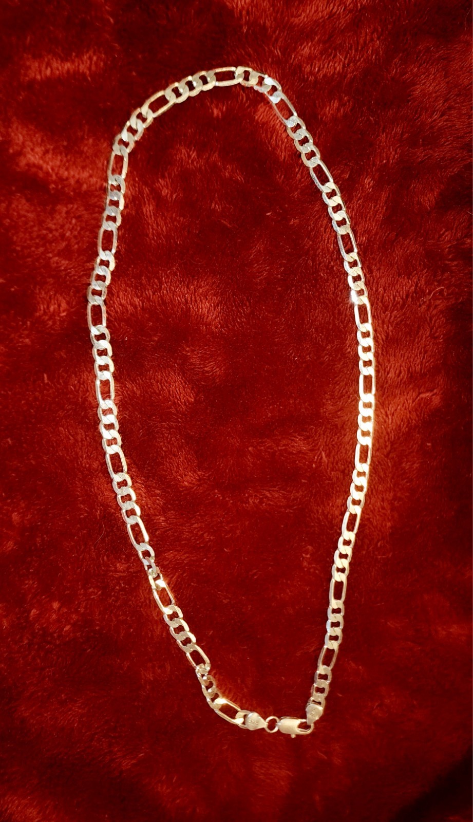 Mens 925 sterling silver Figaro link chain 6mm wide, 24 Inches 25.4 g New gift