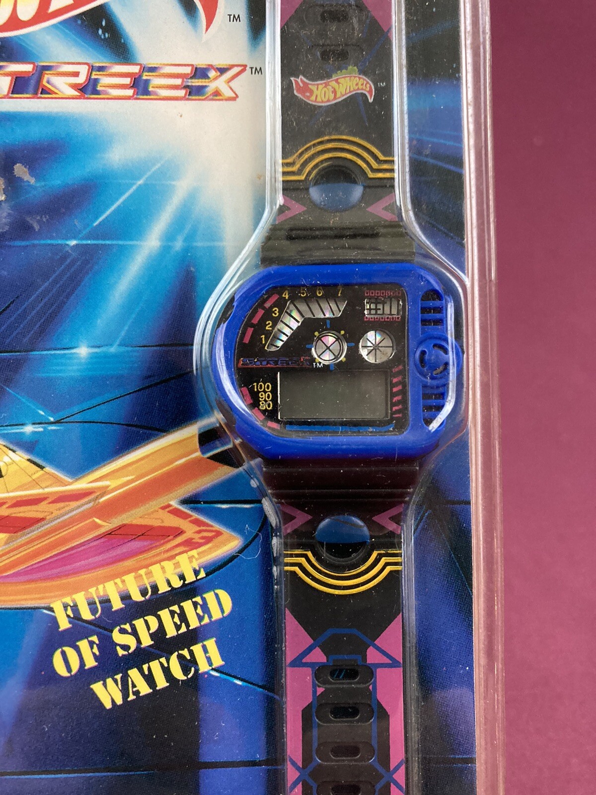 Vintage Hot Wheels 25th Anniversay Digital Wrist Watch Jet Streex Band NIB
