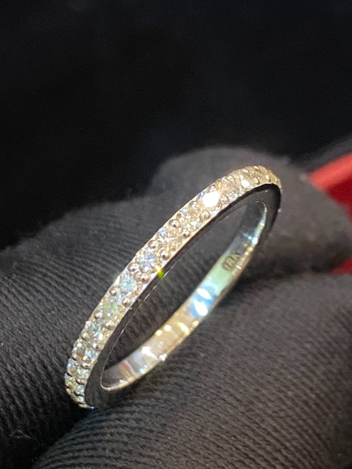 Pave 0.70 Cts Round Brilliant Cut Natural Diamonds Wedding Band Ring In 18K Gold