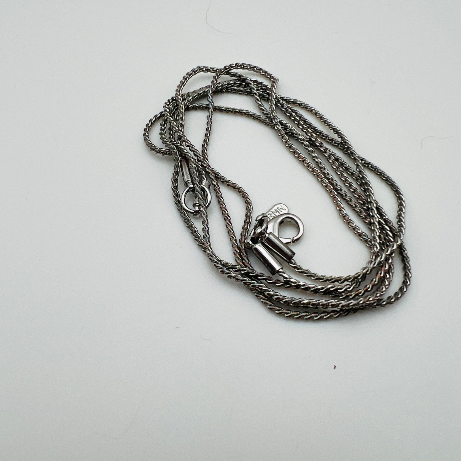 Roman Wheat Chain Necklace Silver Tone Double Strand Vintage Fashion Basic