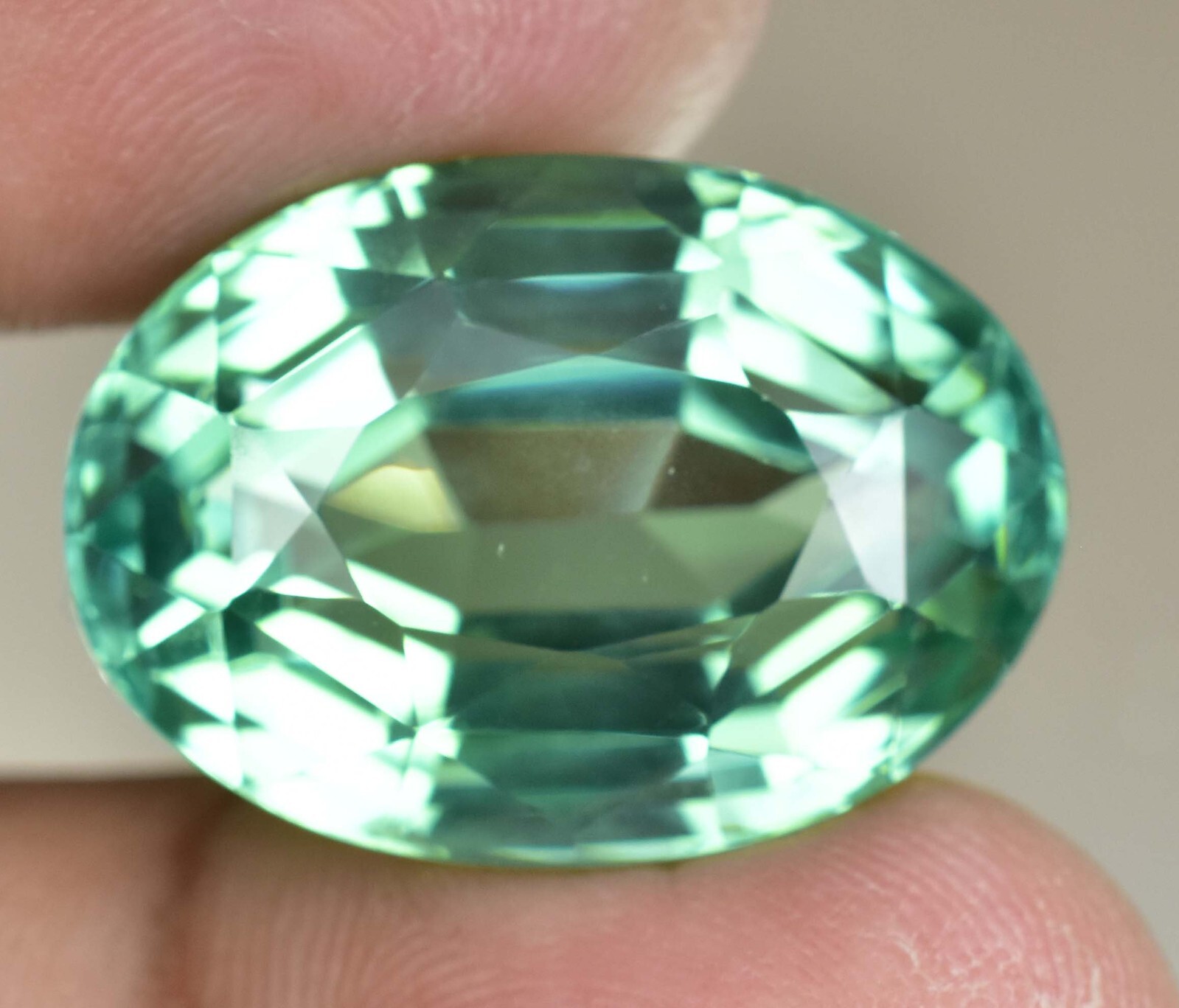 44.10 Ct Natural Green Montana Sapphire FLAWLESS AGL Certified Oval Cut Gemstone