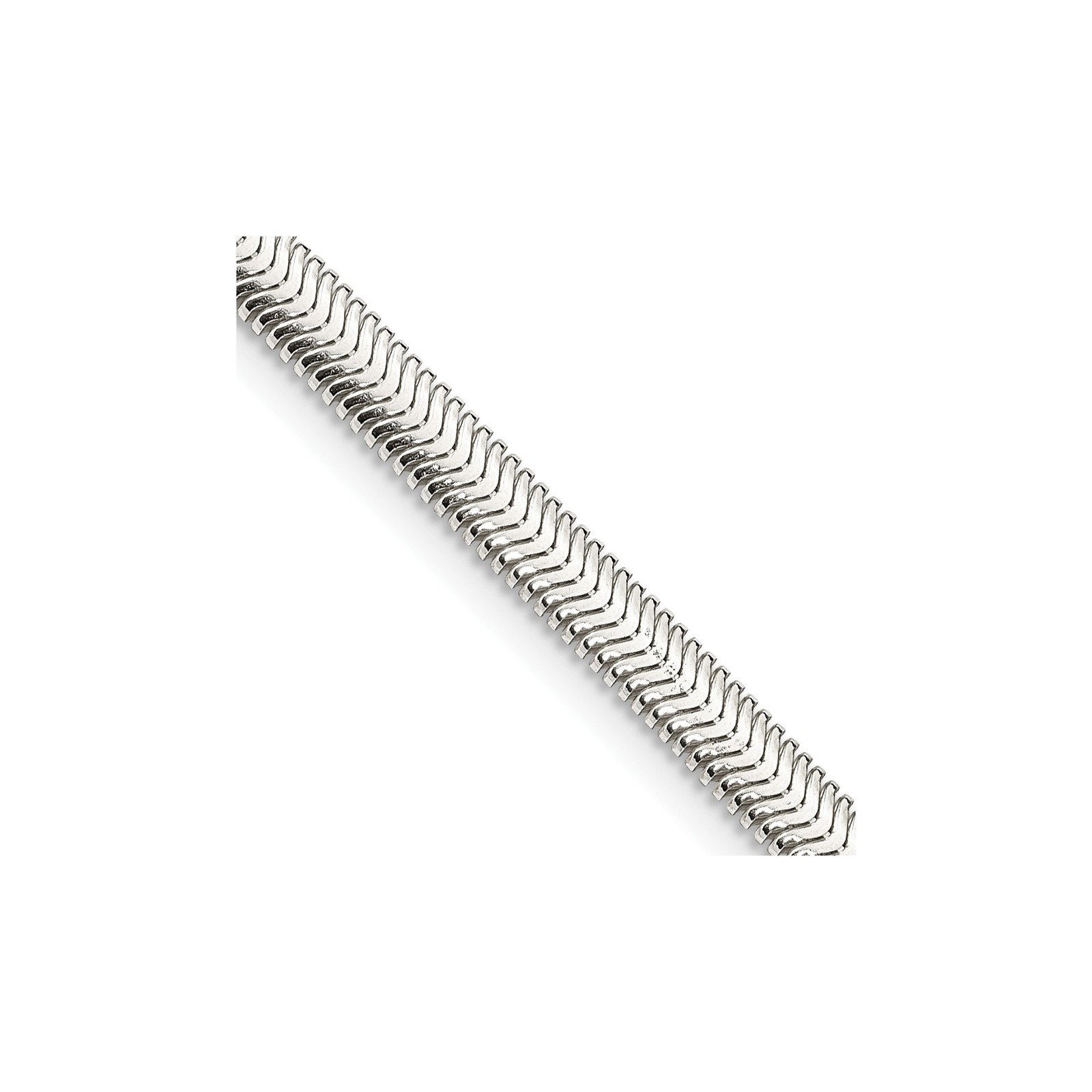 Sterling Silver 4.2mm Flat Oval Snake Chain Necklace Mens Womens