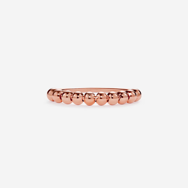 Dainty Gold Bead Fidget Spinner Ring in 925 Sterling Silver