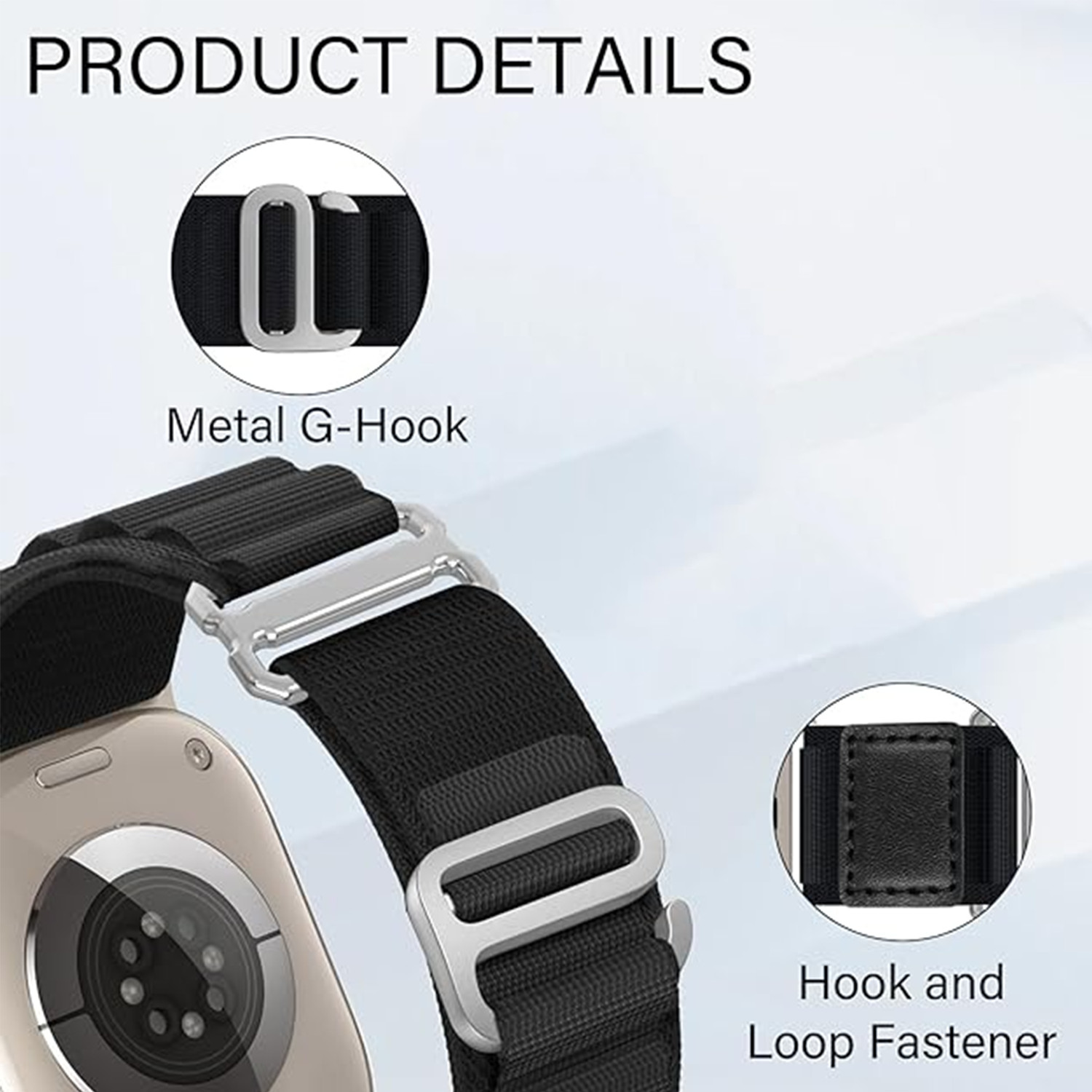 Nylon Trail Loop Watch Band Strap For Apple Watch Ultra 2 9/8/7/6/SE 44/45/49mm