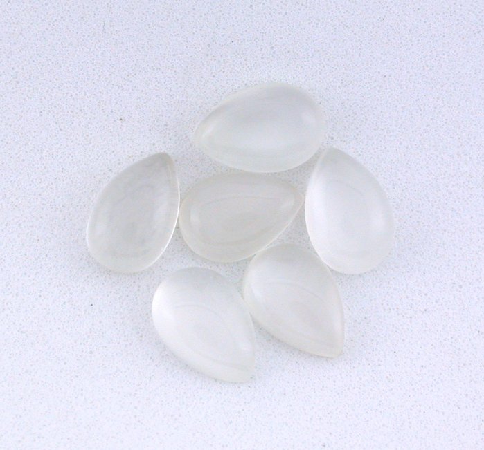 TWO 9×6 9mm x 6mm Natural Pear Moonstone Cab Cabochon Gem Stone Gemstone EBS2942