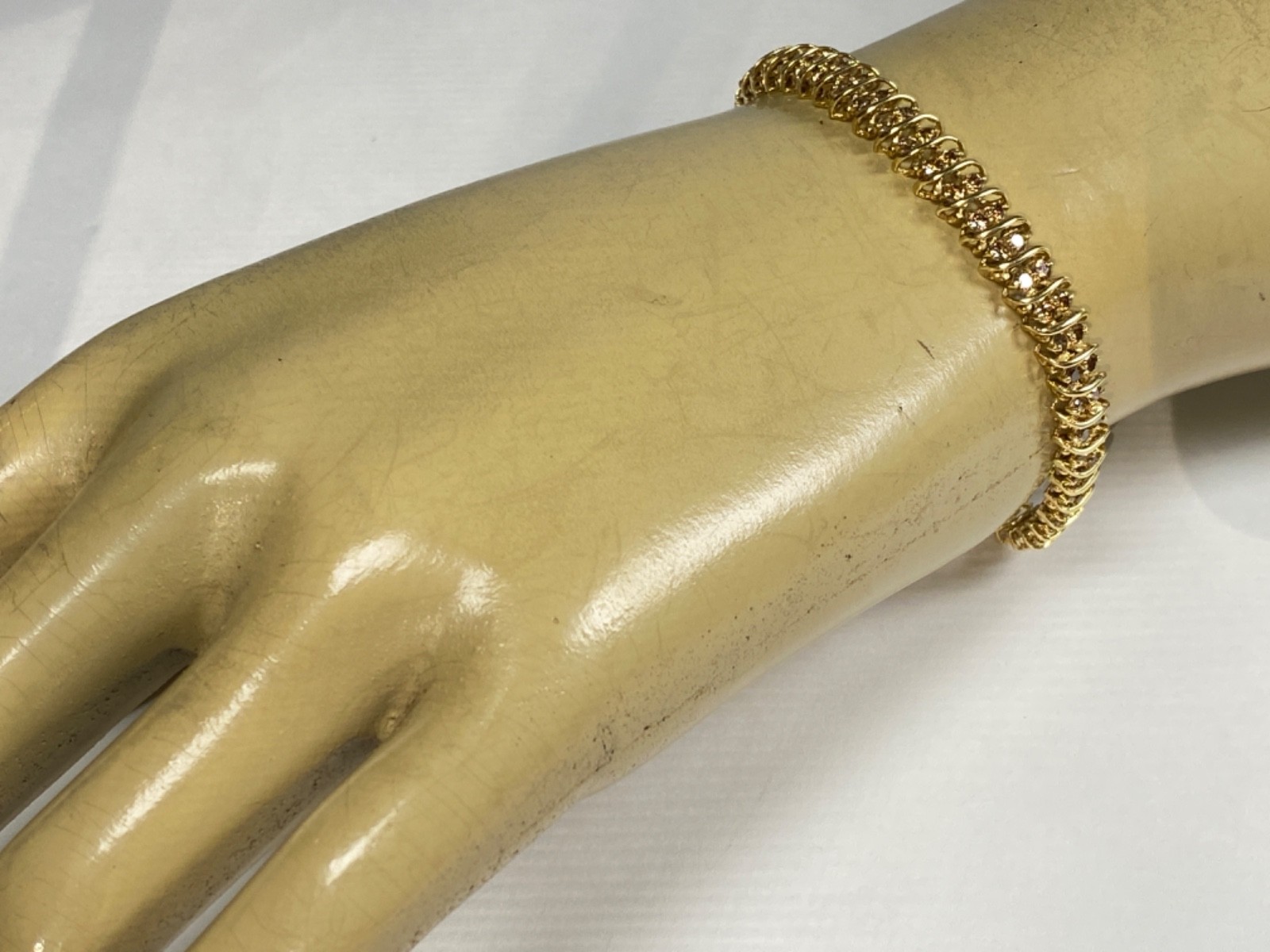 10K Gold & Brown Diamond Tennis Bracelet: 7-1/2″ / 11.47 grams / 3TCW