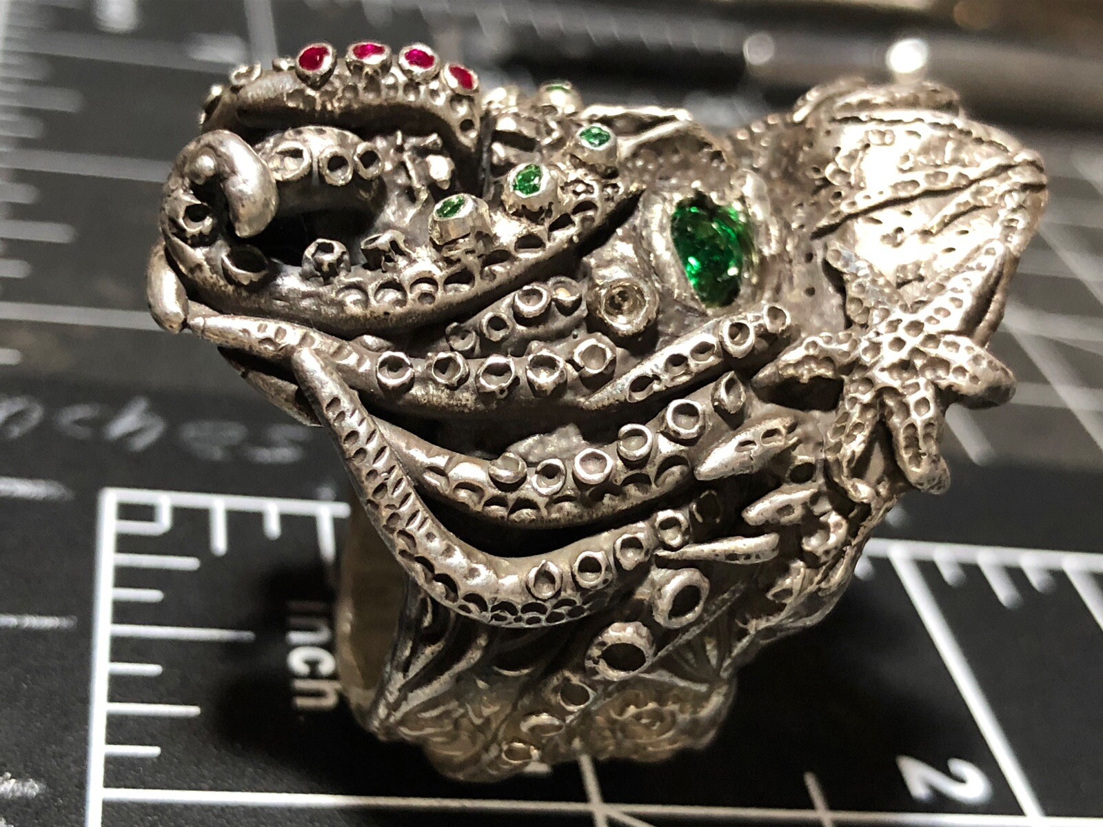 Pirate of the Caribbean Davy Jones Treasure Silver Ring Any Size Quick 3.1 oz