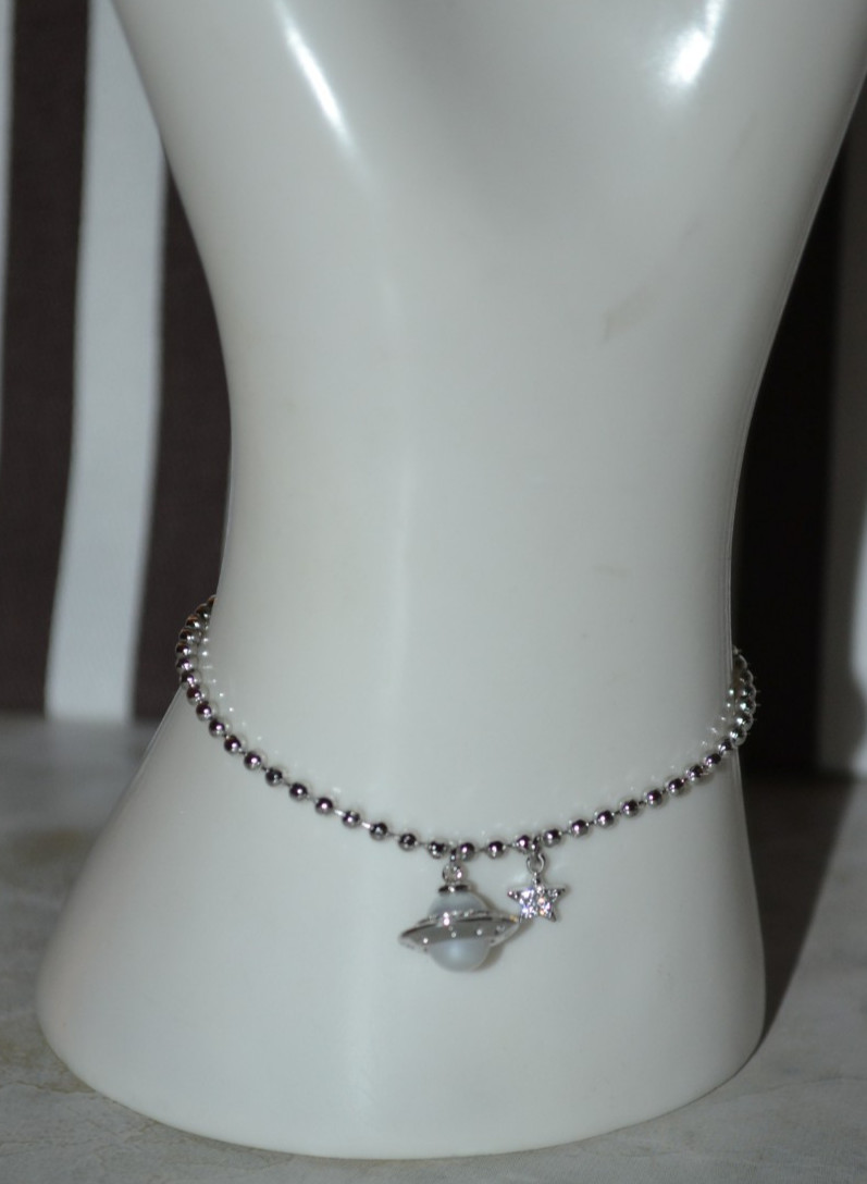 Henri Bendel Chain Bracelet Saturn Pearl Charm