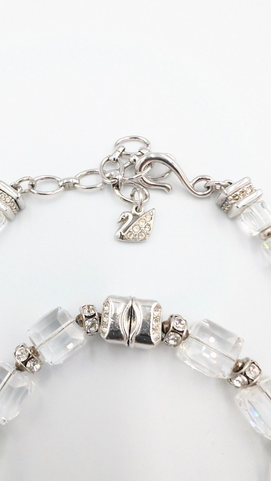 Swarovski Faceted Crystal Cube Graduated Necklace & Bracelet with box